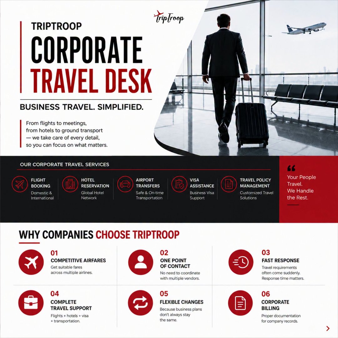 TripTroop Corporate Travel Desk — business travel simplified