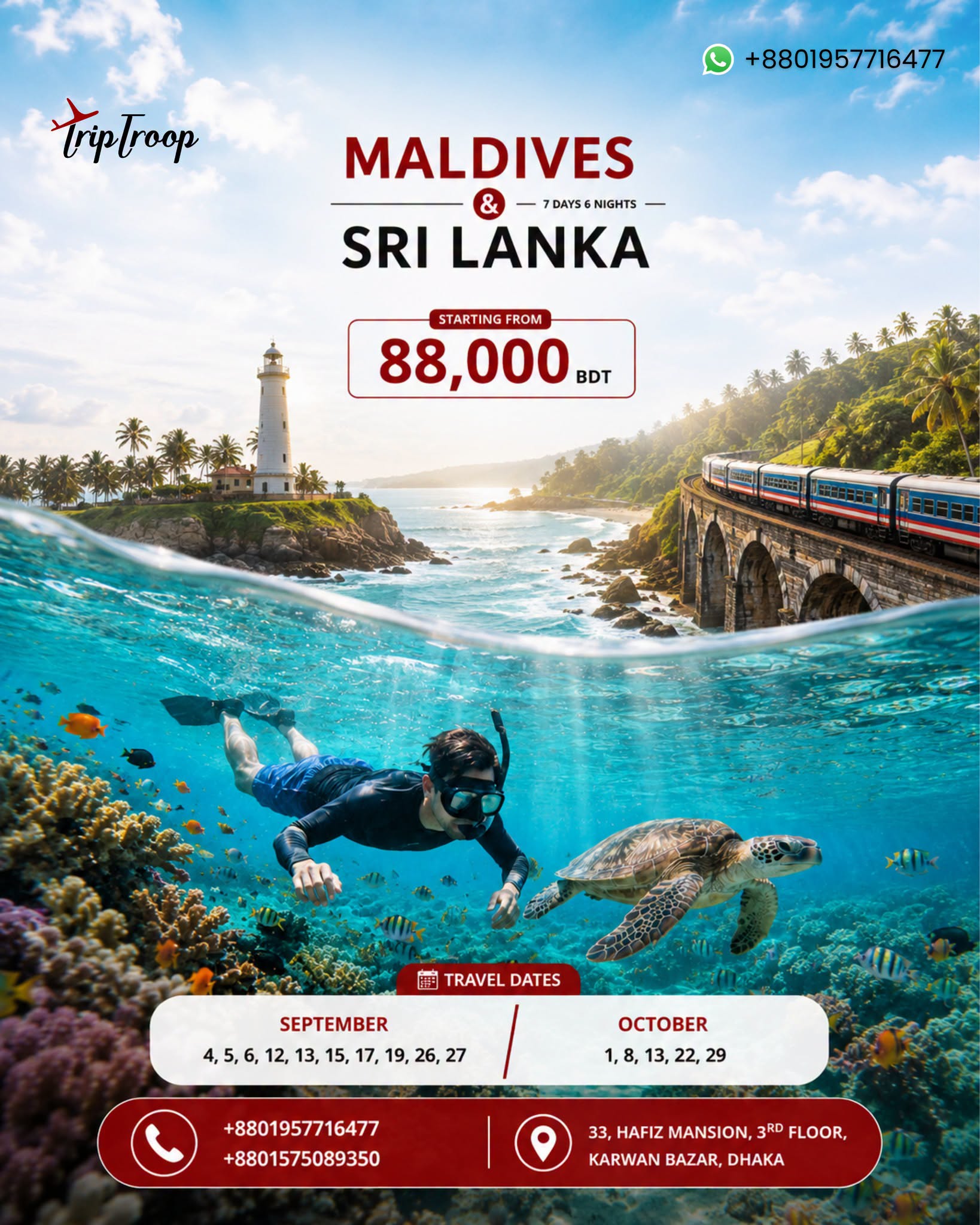 Maldives and Sri Lanka group tour from Bangladesh